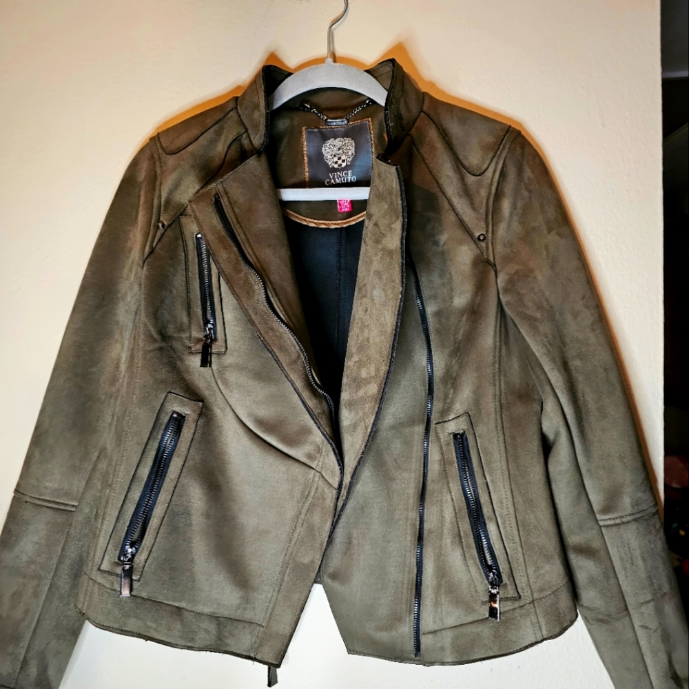 VINCE CAMUTO GREEN MOTO JACKET PS